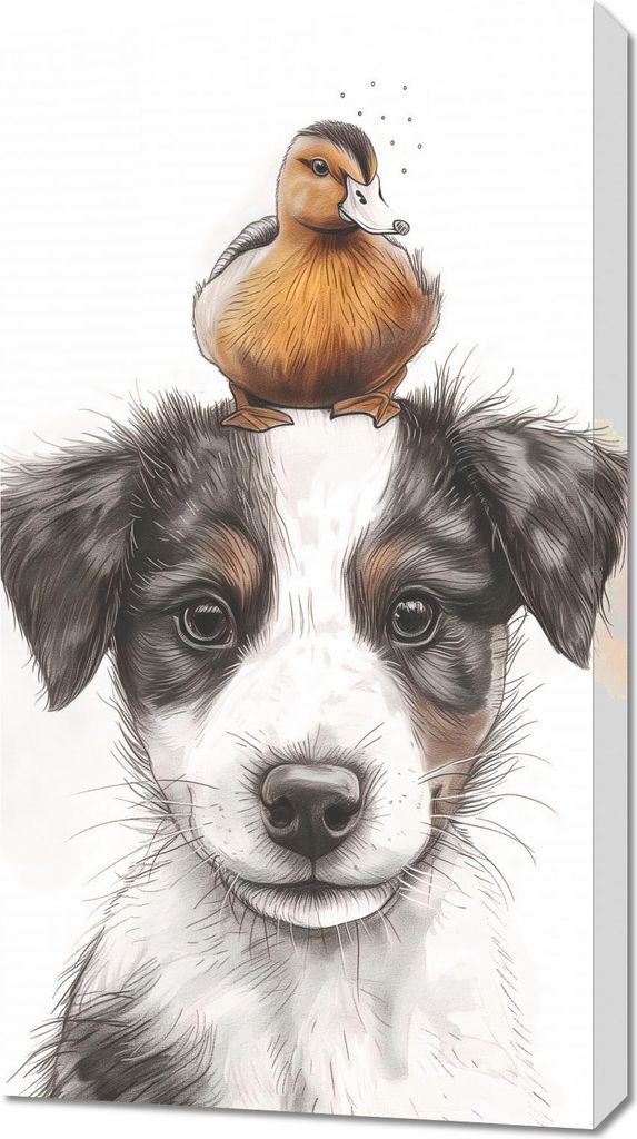 Bild 50x90cm Unerwartete Freunde