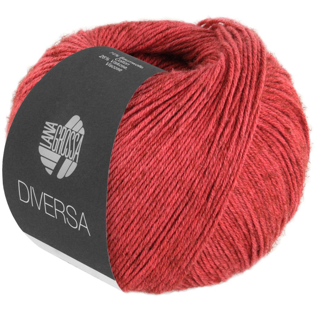 A ball of red yarn with a black label.