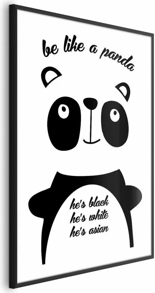 Poster Panda 60x90 cm con Cornice Nera Moderna - Stampa Alta Qualità