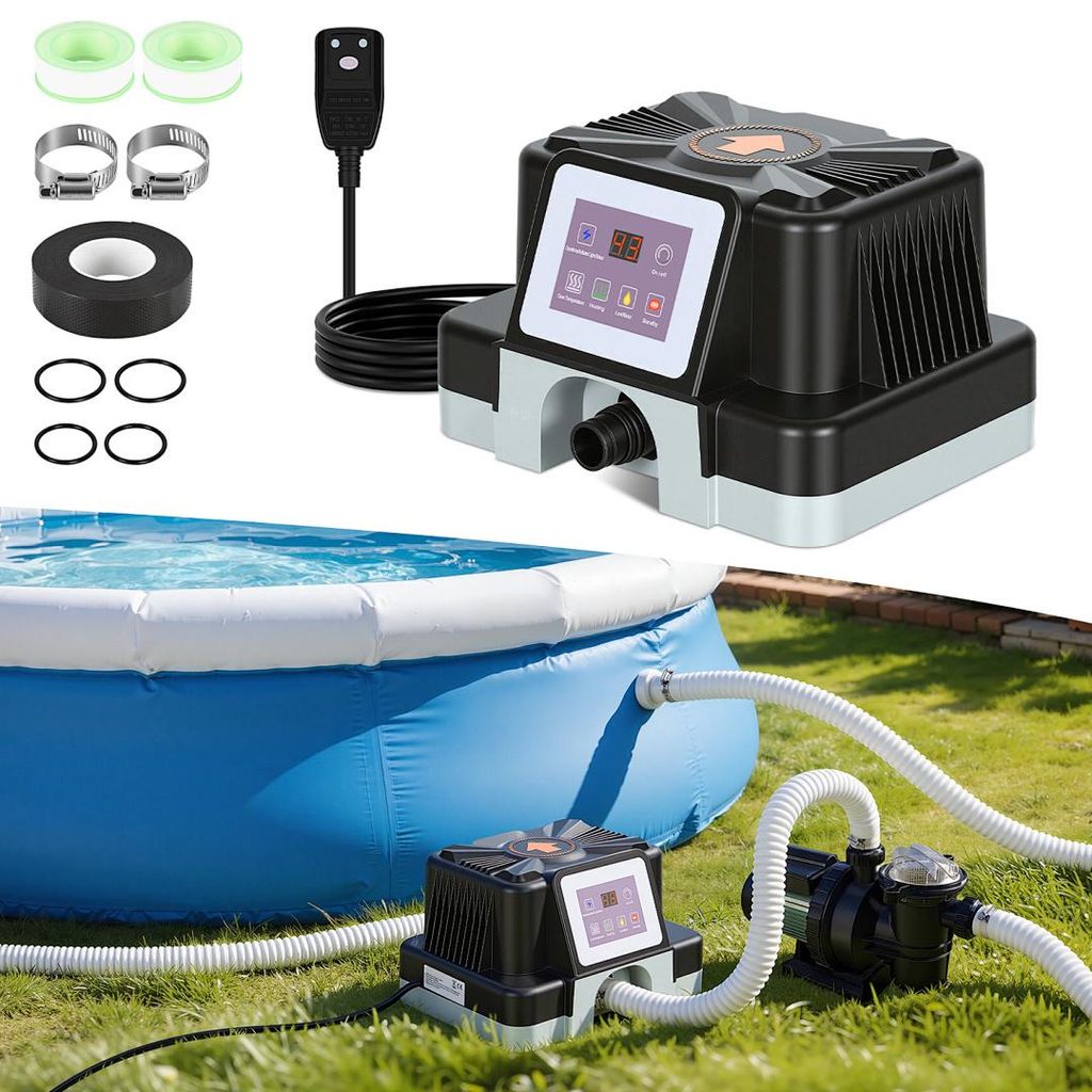 Vigevee Poolheizung Wärmetauscher 3KW Schwimmbad Schwimmbadwärmetauscher Pool-Heizung Bath Poolwärmetauscher Schwimbad