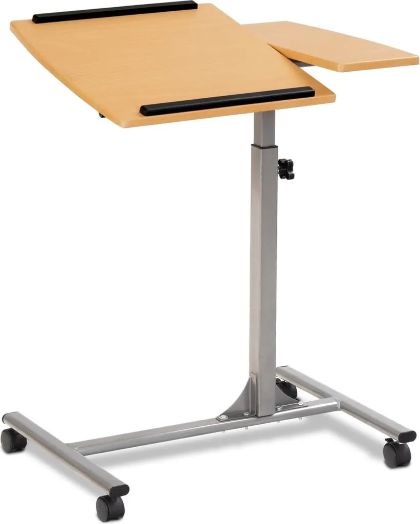 Scrivania Regolabile Laptop con Ruote 64-95cm | Tavolo Porta PC Mobile
