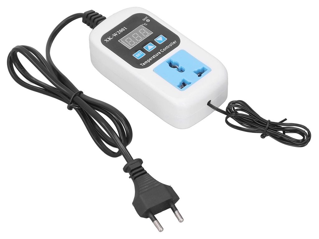 Temperaturregler Automatisch einstellbare Digitalanzeige Elektronischer Steckdosenthermostat für Gewächshaus EU-Stecker 110-220 V