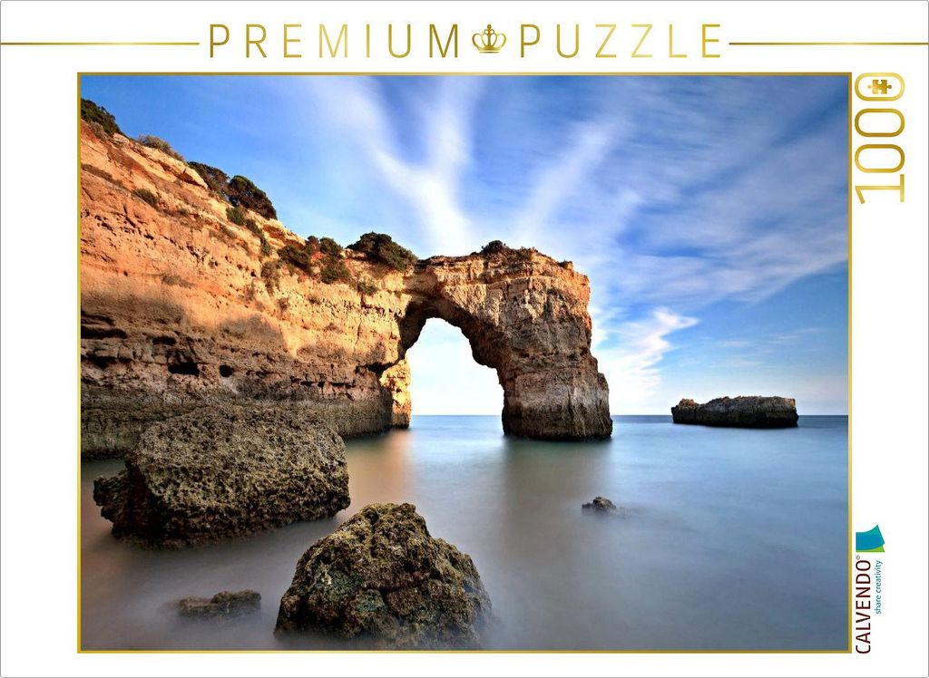 CALVENDO Puzzle Fels bei Benagil | 1000 Teile Lege-Größe 64x48cm Foto-Puzzle für glückliche Stunden