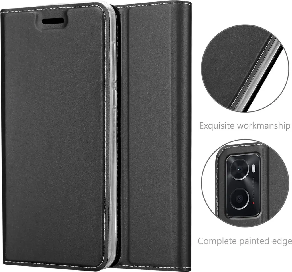 Cadorabo custodia per cellulare per Oppo A36 / A76 / A96 4G / K10 4G / Realme 9i custodia protettiva in nero Cover Etui Book Case - 7