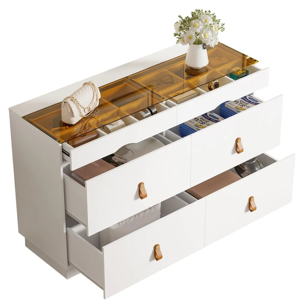 Coiffeuse et Commode de Rangement Blanche L120cm pour la Chambre - 10