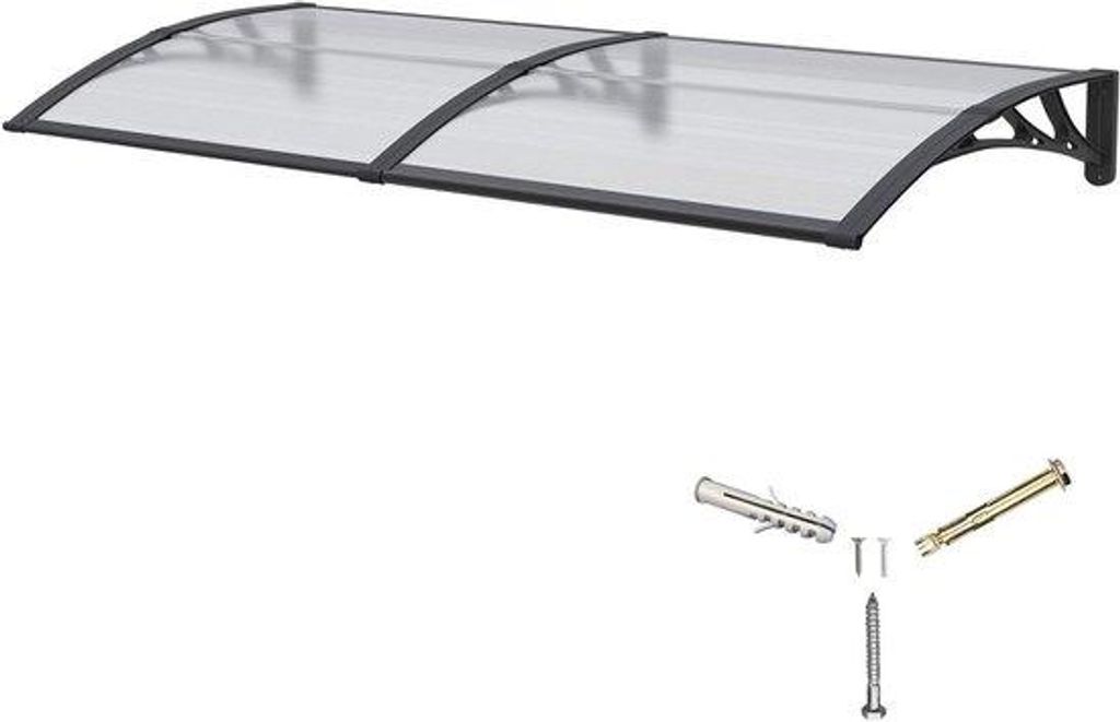 Polycarbonat-Regenschirm 104 x 152 cm, UV-beständig, schwarz-transparent