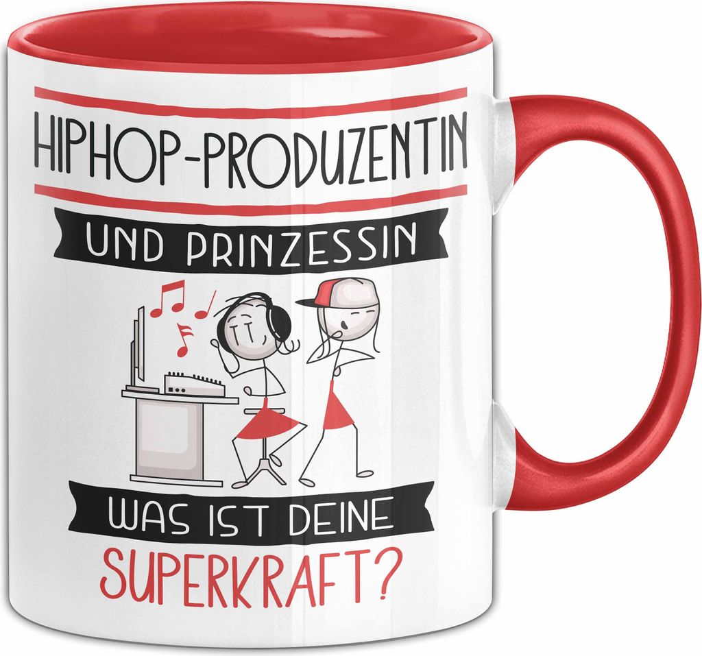 Hiphop-Produzentin Und Prinzessin Tasse Geschenk Für Eine Hiphop-Produzentin Geburtstag Was Ist Deine Superkraft (Rot)