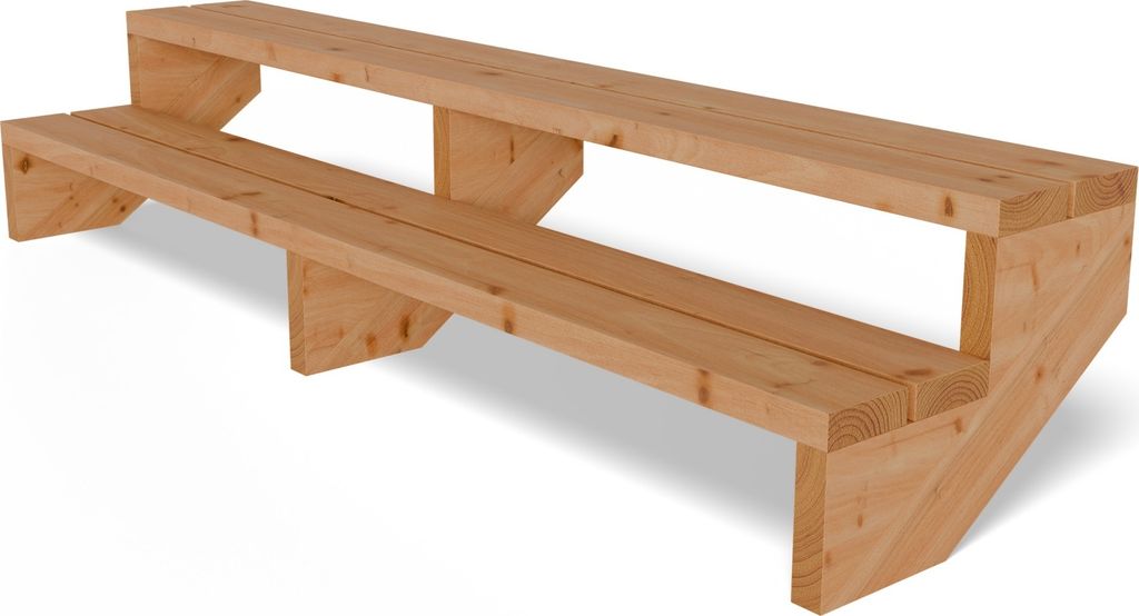 Terrassentreppe aus Lärche Treppe Stufen Wangentreppe Breite Größe: 2-stufig Breite: 190 cm