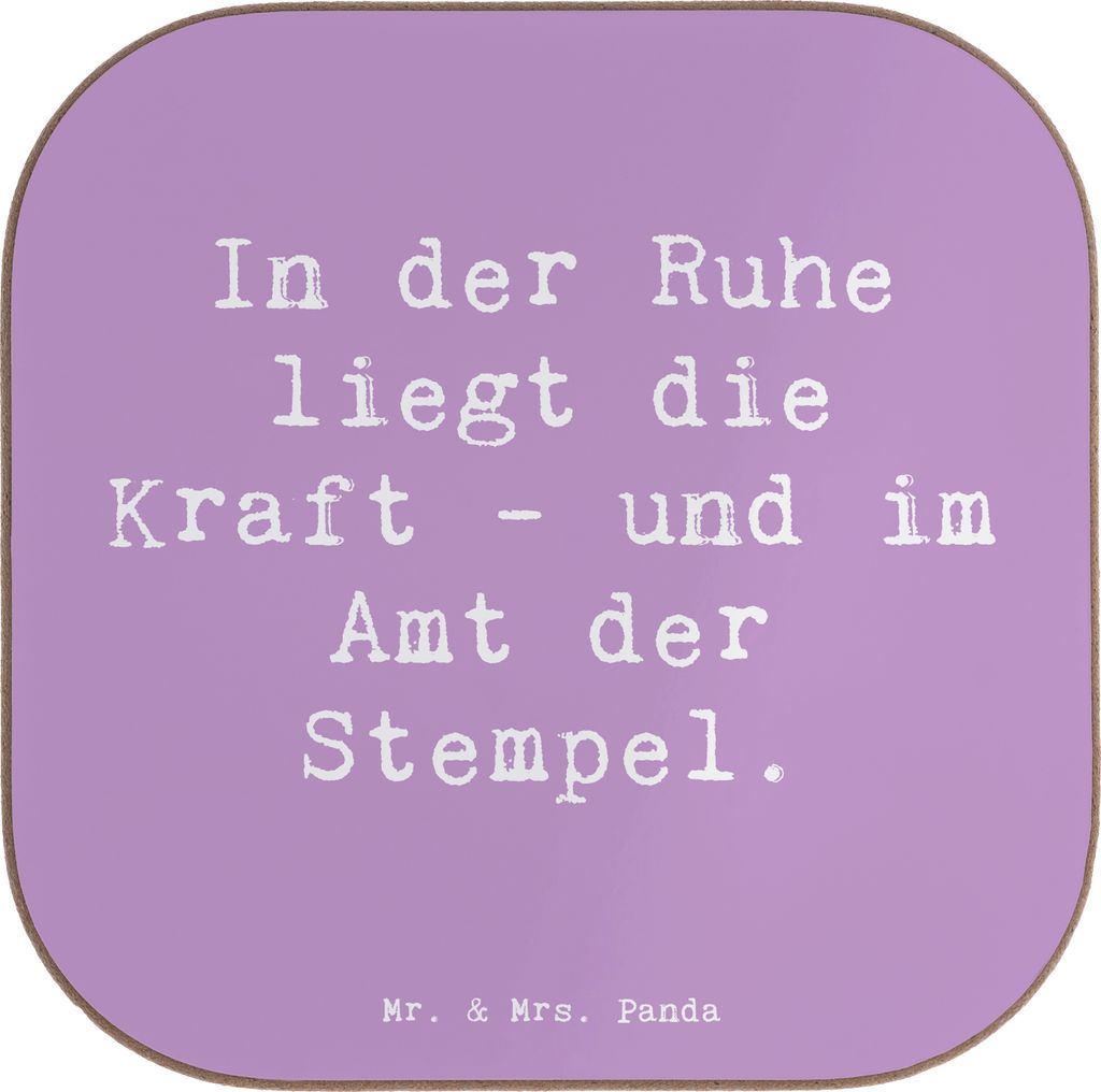 Mr. & Mrs. Panda Untersetzer für Gläser Spruch Beamtin Kraft - Lavendeltraum - Geschenk, gläseruntersetzer, Tassenuntersetzer, Weisheit, Glas, h...