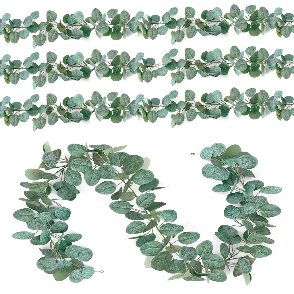 Déco mariage eucalyptus artificielle 1,8m lot de 4 pour table et salle