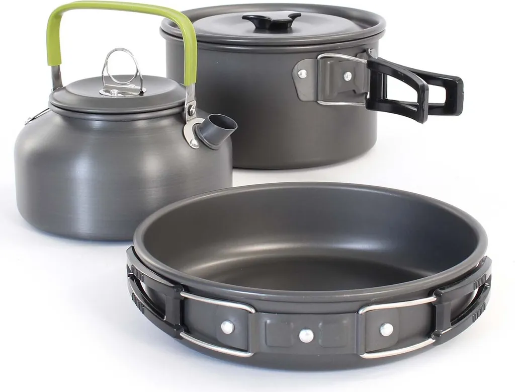 Matériel cuisine plein air pour randonnée avec réchaud et casserole - 3