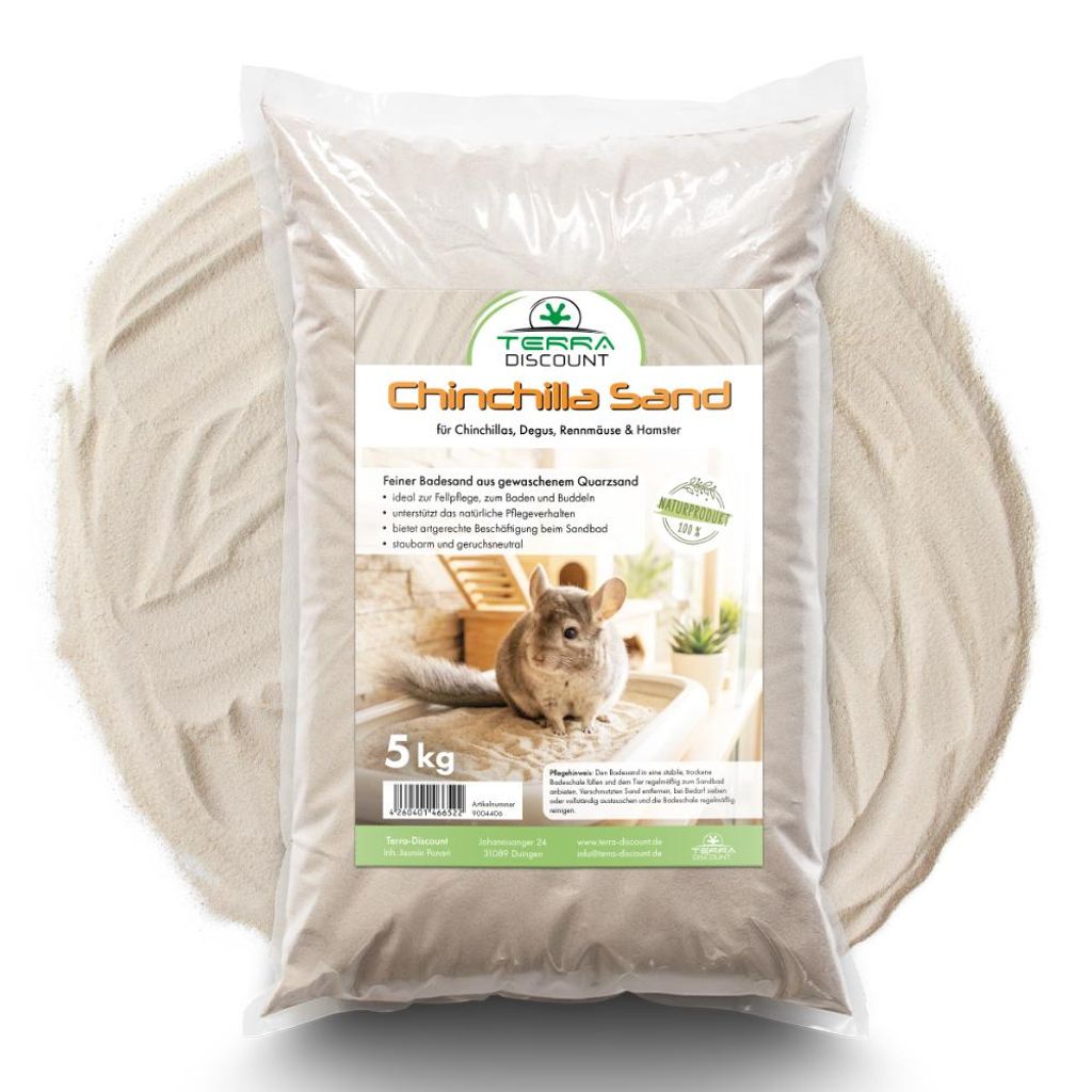 Chinchillasand 5 kg – feiner Badesand aus Quarzsand für Produktbild  KI-generiertes Bild