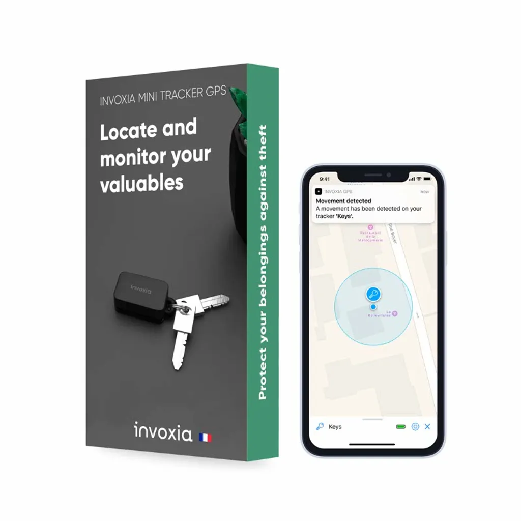 Mini-traceur Invoxia GPS sans carte SIM avec autonomie longue durée