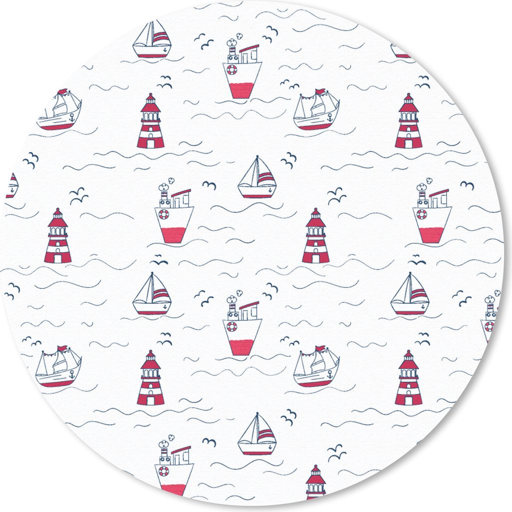 MuchoWow Mauspad Mousepad Schiffe - Leuchtturm - Muster 20x20 cm - Mousepads - Maus Mat - Pad - Mausunterlage - Schreibtischmatte