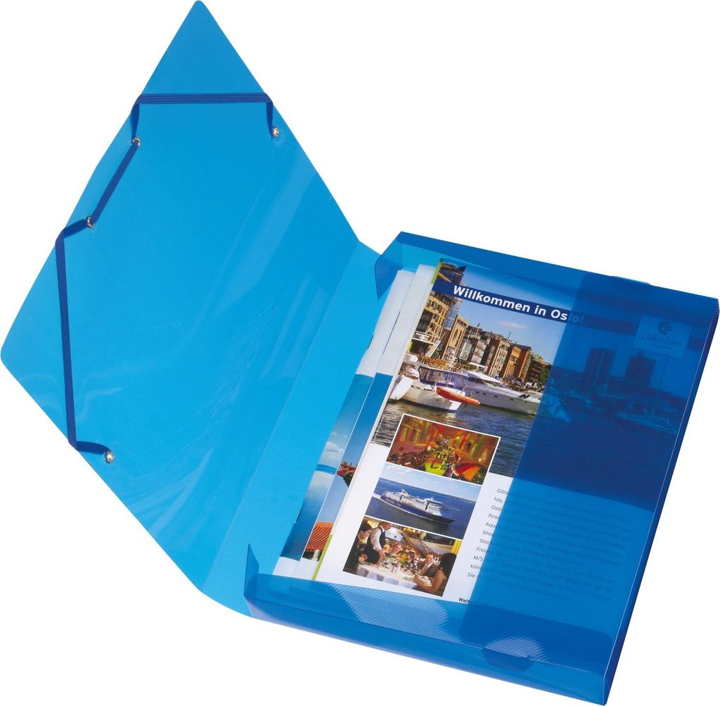 scatola per quaderni herlitz, DIN A4, in PP, blu traslucido Immagine del prodotto 