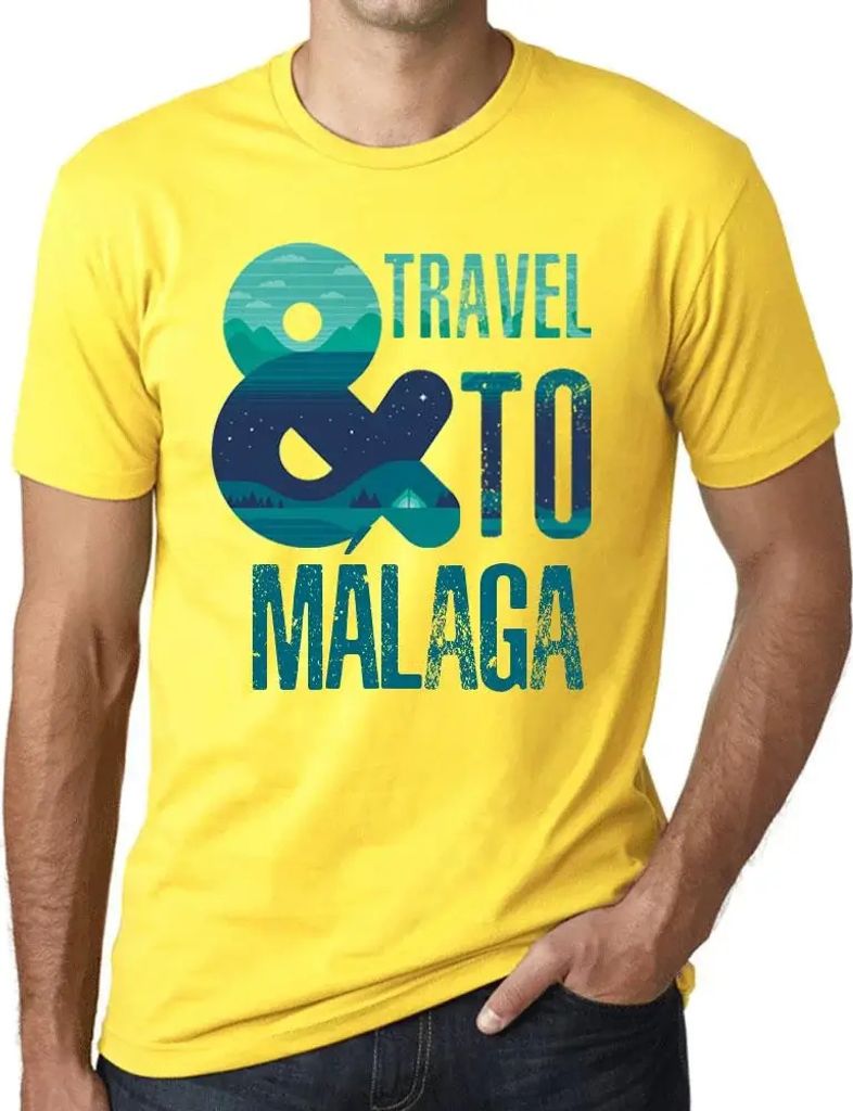Herren Grafik T-Shirt Und Reisen nach Málaga – And Travel To Málaga – Öko-Verantwortlich Vintage Jahrgang Kurzarm Lustige Druck Geburtstag G...