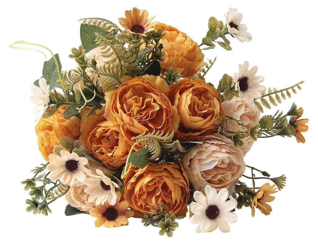 Künstliche Blumensträuße, künstliche Gänseblümchen, Pfingstrosen, künstliche Tischdekorationen für Zuhause, Hochzeiten und Hotels