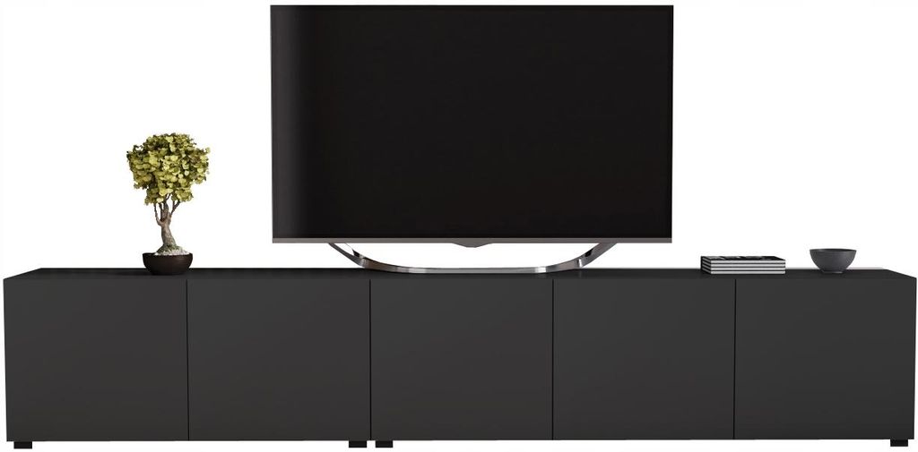 Szafka rtv pod telewizor 250cm 250 czarny mat nowoczesna Zdjęcie produktu 
