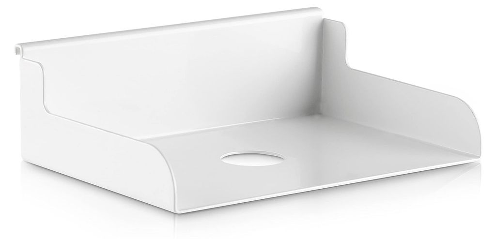 Kleine Dokumentenablage für Lamellenwandsysteme, 18 x 12 x 5,5 cm, weiß