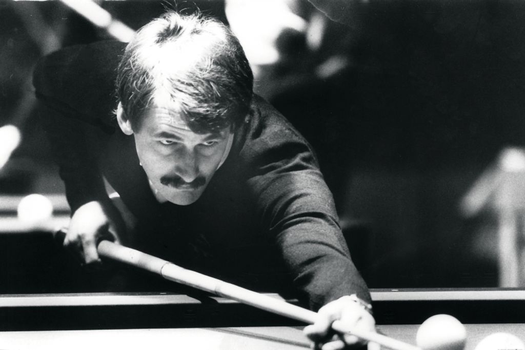 Billard Kunstdruck Bild - Wolfgang Zenkner, Carambolage, Europameisterschaft 1986 (120 x 180 cm)