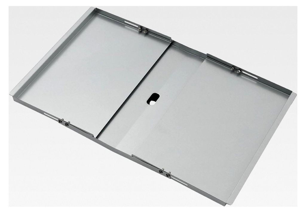 Verstellbare Universal-Fettwanne mit Auffangwanne für Gasgrills aus Stahl in Silber