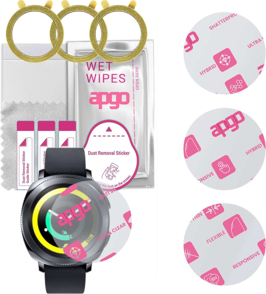 apgo 3 Stück Schutzglas, klar, kompatibel mit Samsung Gear Produktbild 