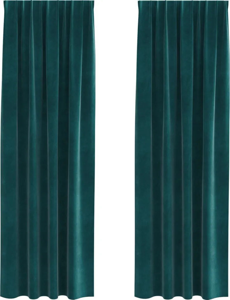 Rideaux occultants pour chambre velours vert foncé pose facile velcro