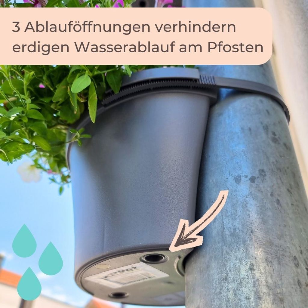 Fallrohr Blumentopf Grau fr Regenrohr