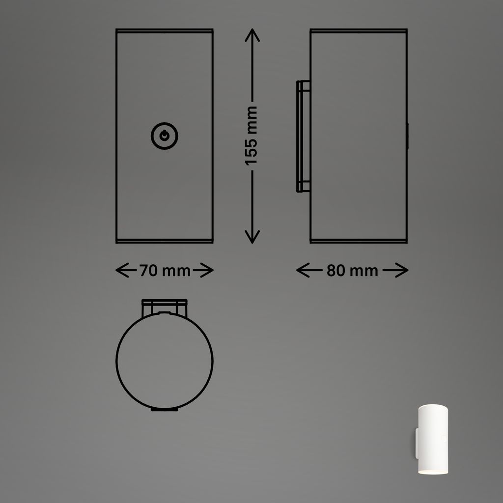 Kinkiet zewnętrzny LED Briloner Lima, akumulator, Zdjęcie produktu 
