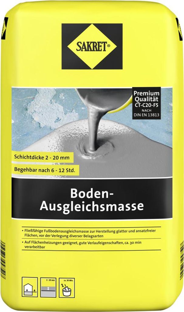 SAKRET Boden-Ausgleichsmasse 20 kg Sack grau