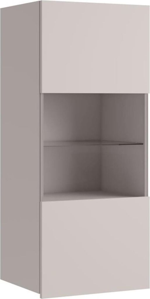 BETTSO Hängende Vitrine BIRD Kaschmir – 1 Tür – mit Glastür & Glasboden – Wandvitrine modern