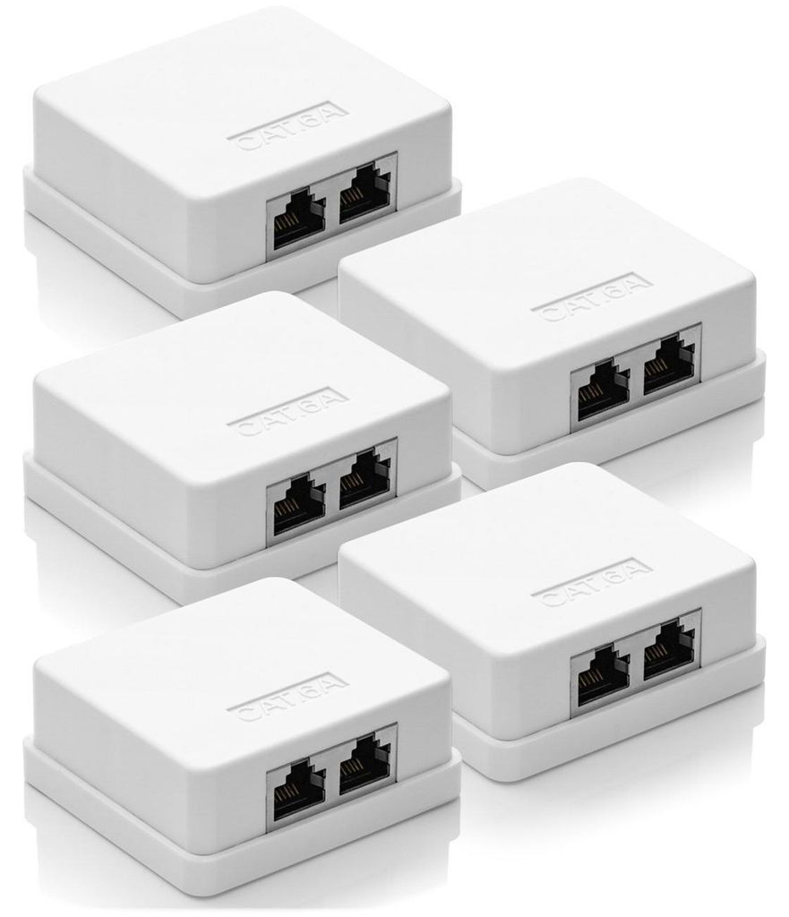 deleyCON CAT 6a Netzwerkdose 2x RJ45 Buchse FTP 10 Gbit, 5 Produktbild 