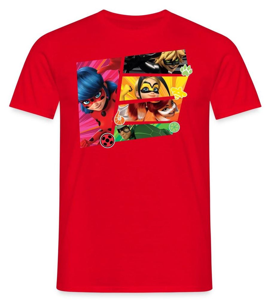 Spreadshirt Miraculous Superhelden Männer T-Shirt, XXL, Rot