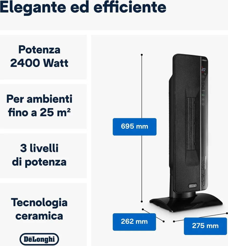 Chauffage céramique oscillant De'Longhi avec programmation digitale - 13