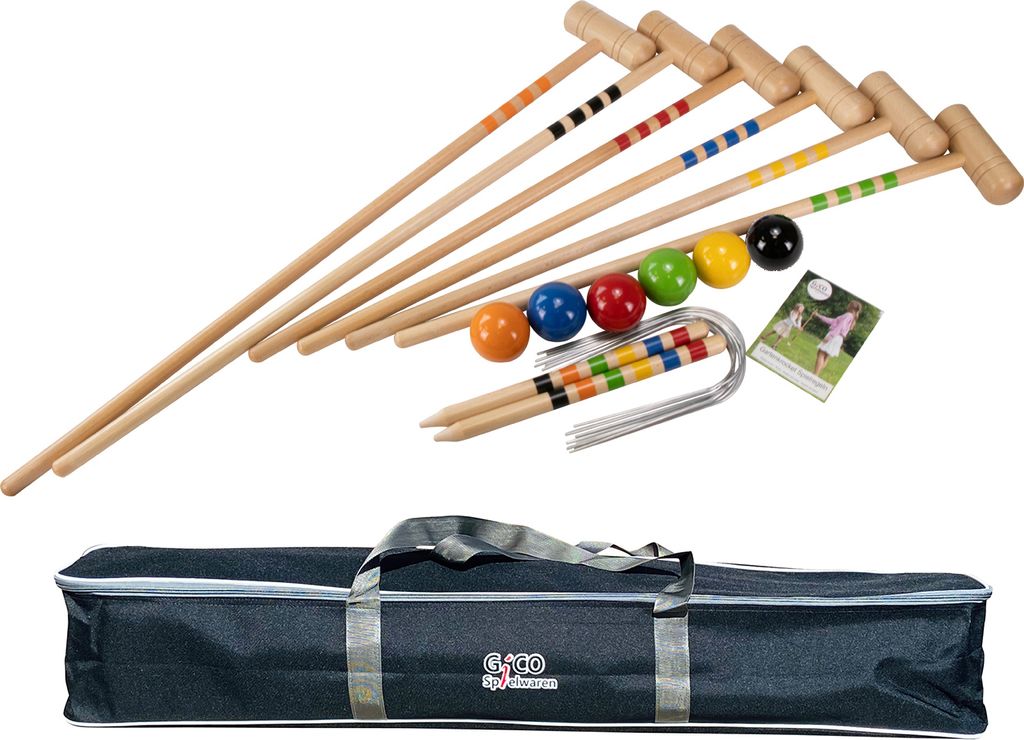 GICO Krocket Set Family 6 Spieler,  2x100cm,4x80 cm in Produktbild 