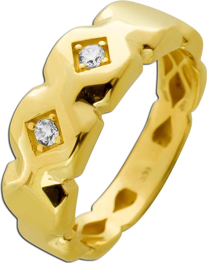 Ring Gold 333 8 Karat weiße Zirkonia Steine 19