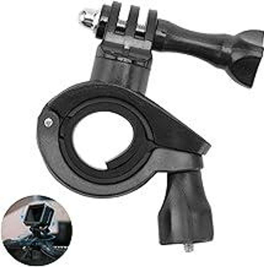 Action Kamera Halterung,Fahrrad/Motorrad Clip Lenkerhalterung,Fahrrad Lenker Halterung für GoPro Serie Action Kameras,Schwarz