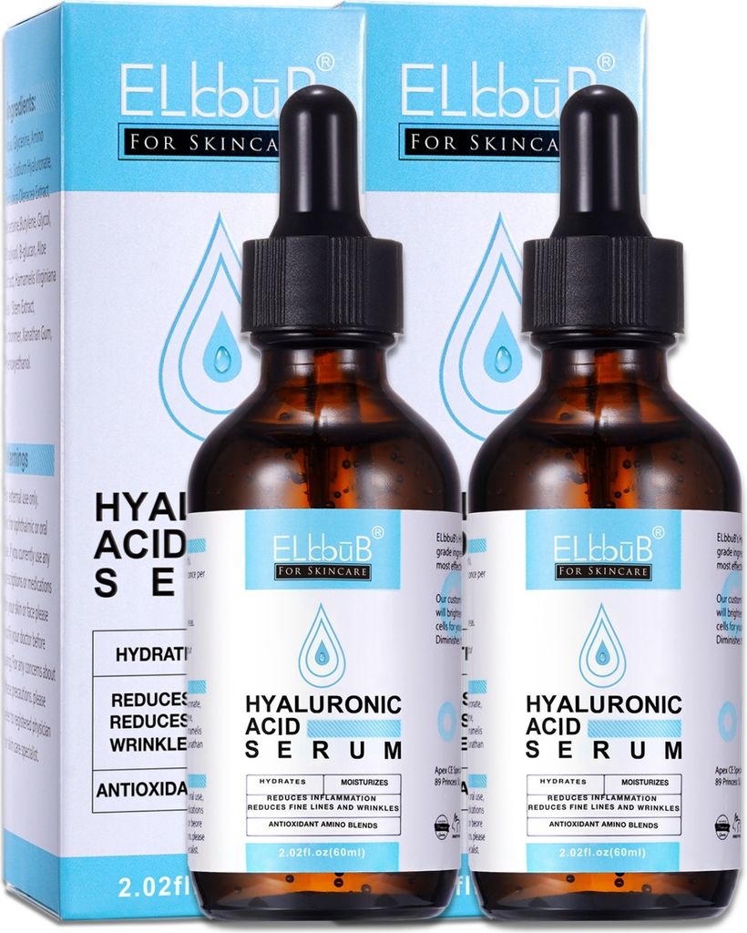 Gesichtsserum Hyaluronsäure Hyaluronic Acid Serum Anti Aging Bio Vegan, 2x 60ml