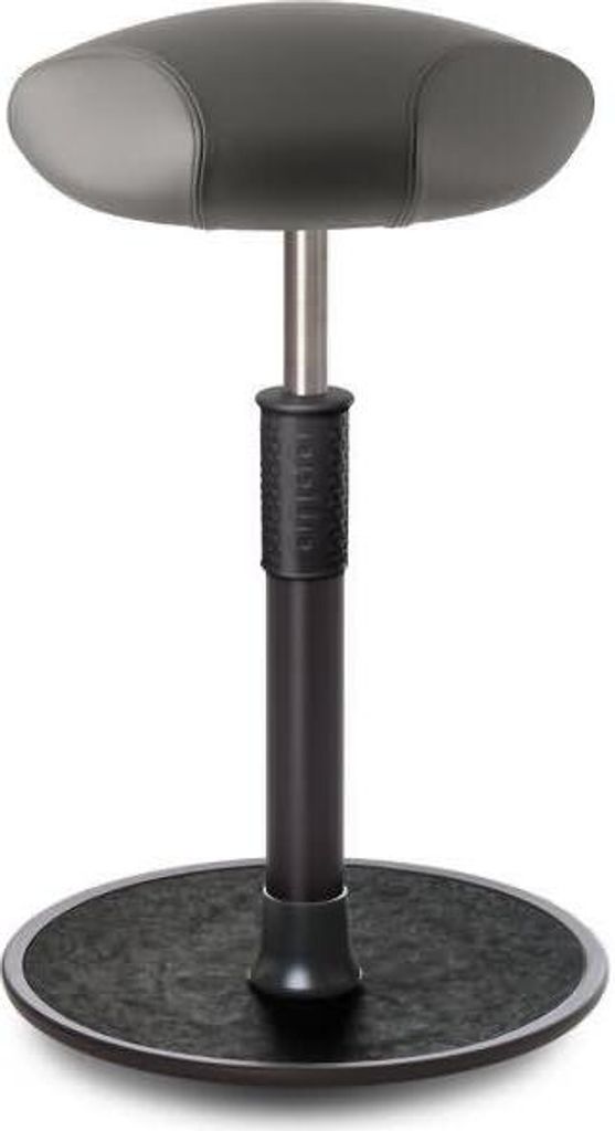 Sitz- Stehhocker Free Tall Triangel Boxmark Leder Grau schwarz /schwarz.