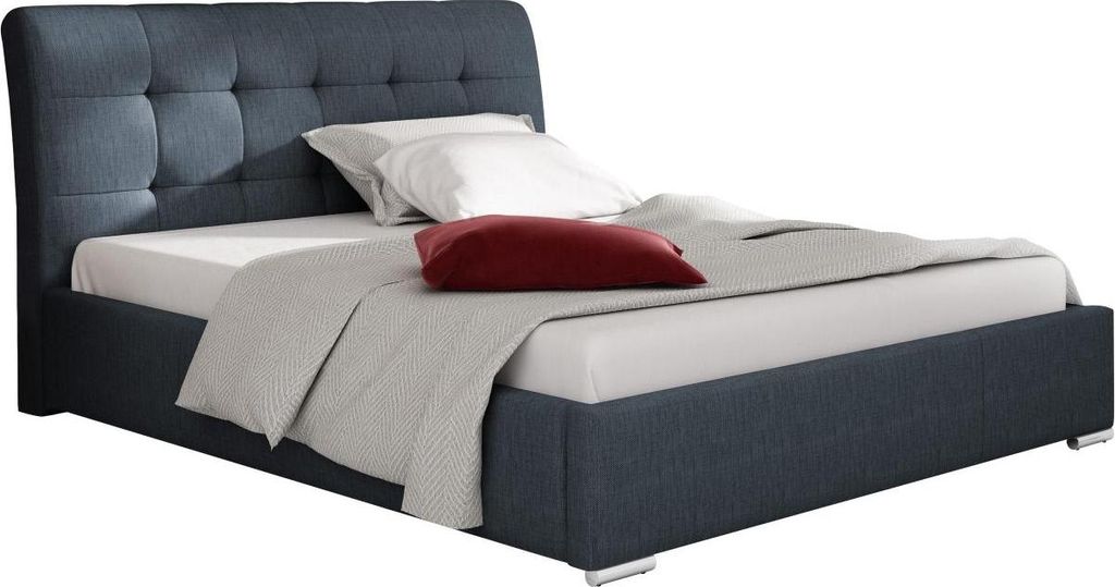 MIRJAN24 Polsterbett mit Bettkasten Amber, Stilvoll Doppelbett, Lattenrost ist im Bettkasten integriert (Farbe: Spirit 13, Größe: 140 x 200 cm)