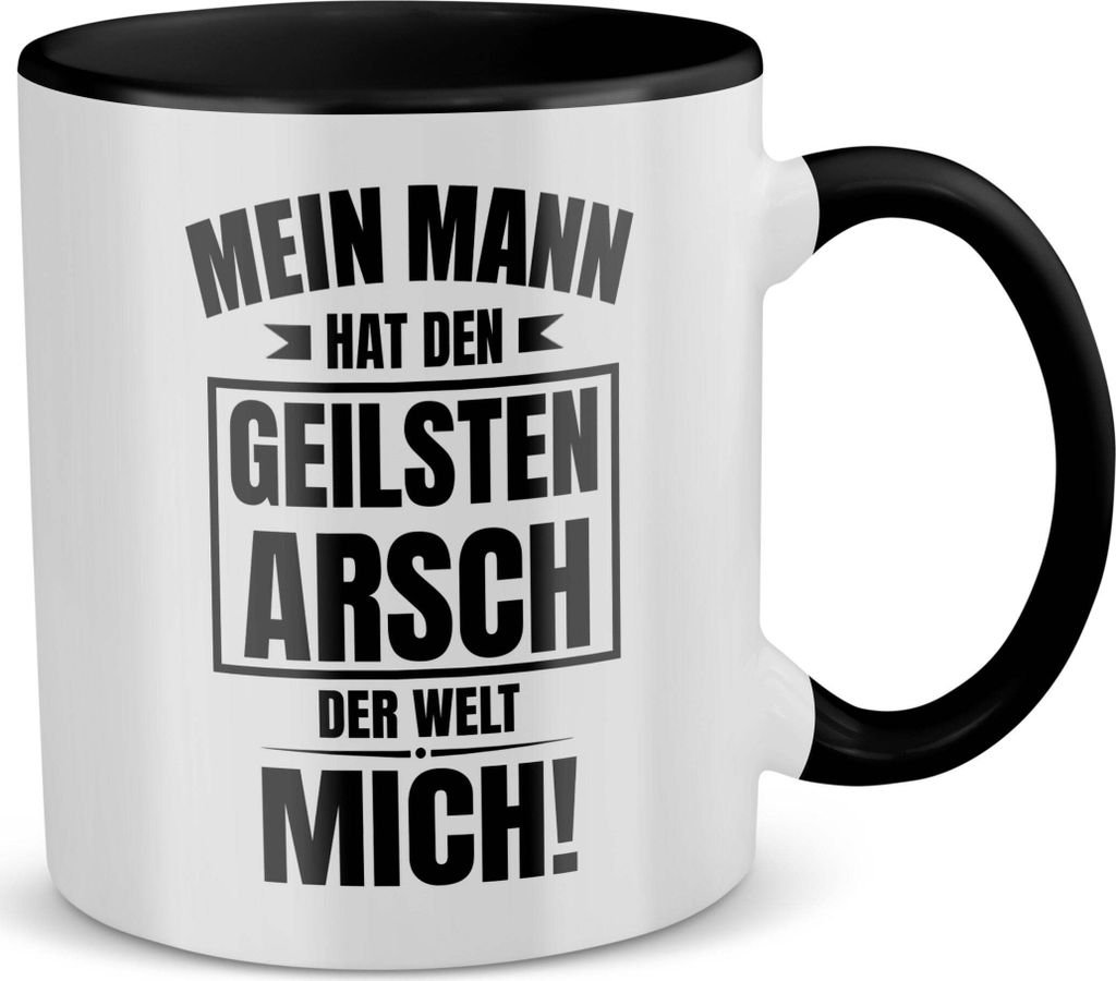 22Feels Ehefrau Geschenk Erster Hochzeitstag Kaffeetasse Frauen Tasse Hochzeitsjubiläum Valentinstag Weihnachten Ehepaar Geburtstag (Weiss-Schwarz)