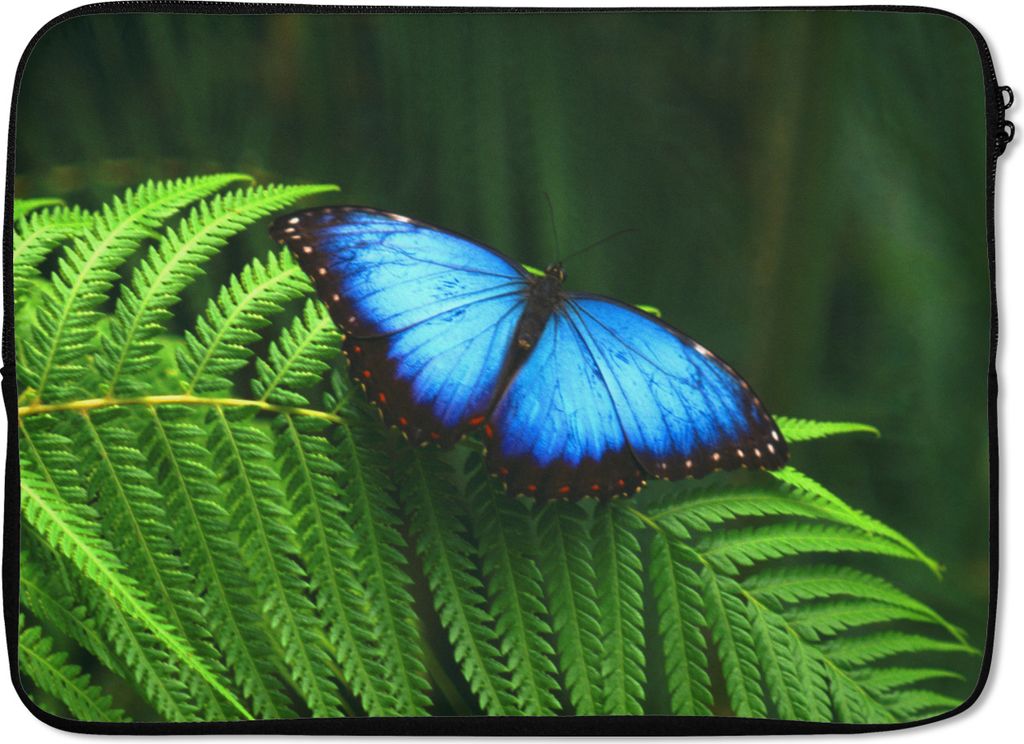 MuchoWow Laptop Hülle 14 ZollMorpho-Schmetterling Laptoptasche - Laptoptasche - Stoßsicher - Schutzhaube