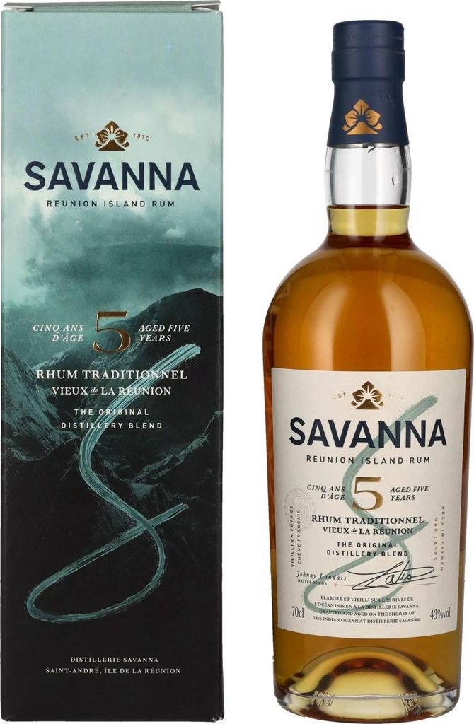 Savanna 5 Years Old Traditionnel Reunion Island Rum 43% Vol. 0,7l in Geschenkbox