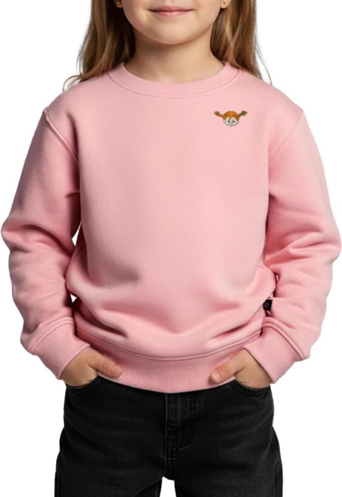 Spreadshirt Pippi Langstrumpf Portrait Stick Kinder/Teenager Premium Pullover, 98/104 (2 Jahre), Rosa