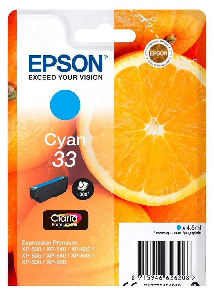 Epson C13T33424010 Patrone Epson 33 ExpressionHome XP cyan Image du produit 