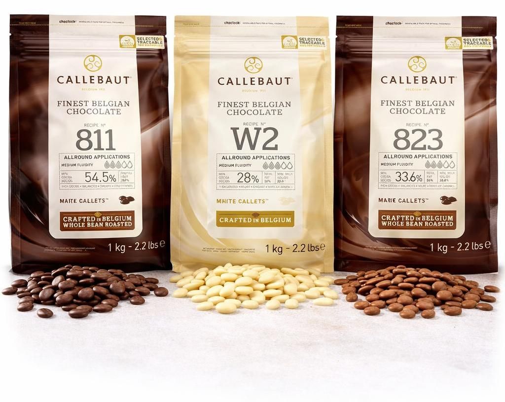 Callebaut 811,823,W2 Kuvertüre Callets Zartbitter-, Milch-, Produktbild 