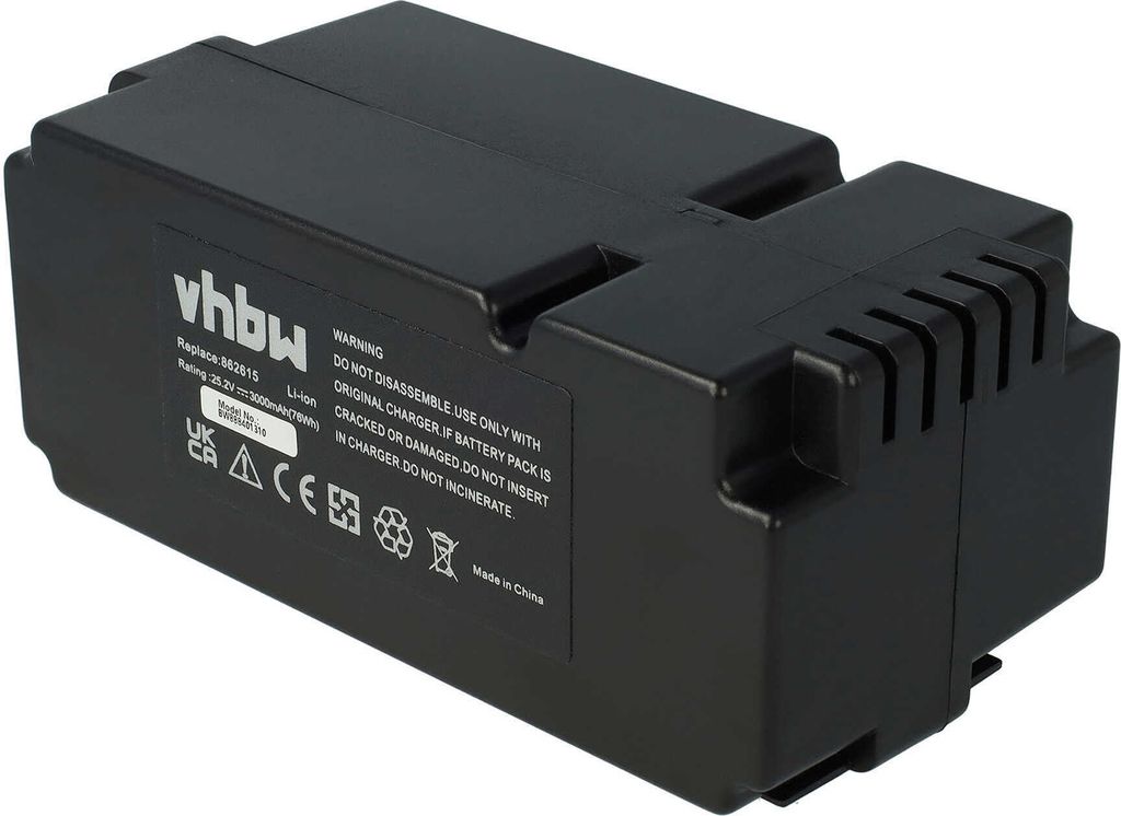 vhbw Akku kompatibel mit Fuxtec FX-RB224, FX-RB218 Rasenmäher (3000mAh 25,2V Li-Ion)