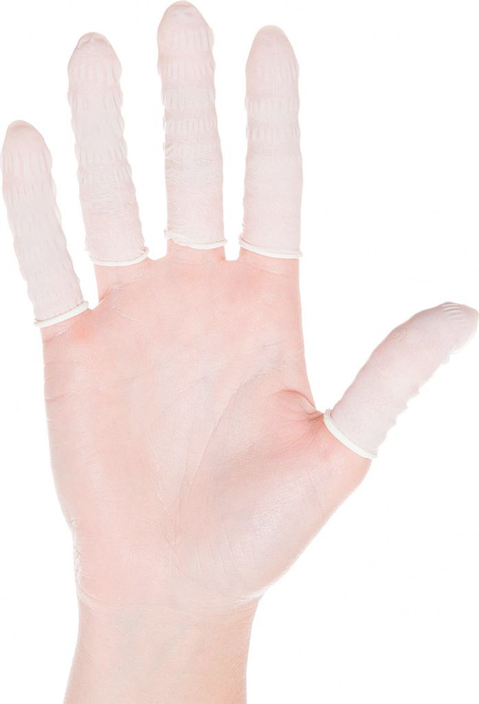 Nitril-Fingerlinge puderfrei M 7cm weiß VE=100 Stück Produktbild 