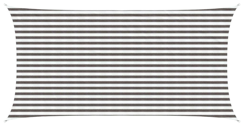 Sonnensegel Hellgrau und Weiß 2,5 x 6 m HDPE