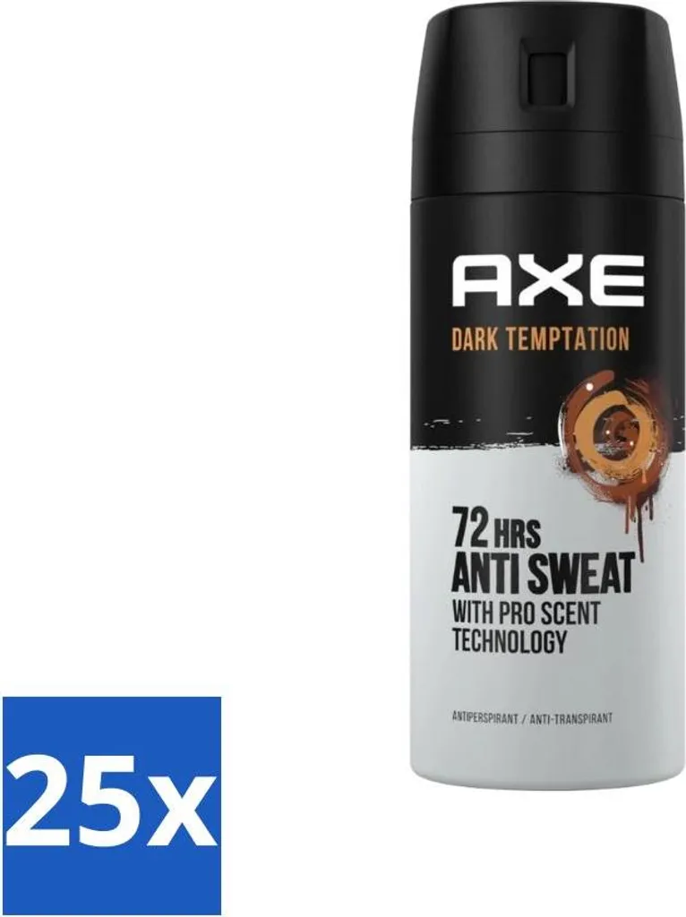 Axe Dark Temptation Spray 25 Pezzi - Offerta Scorta Deodorante 72h